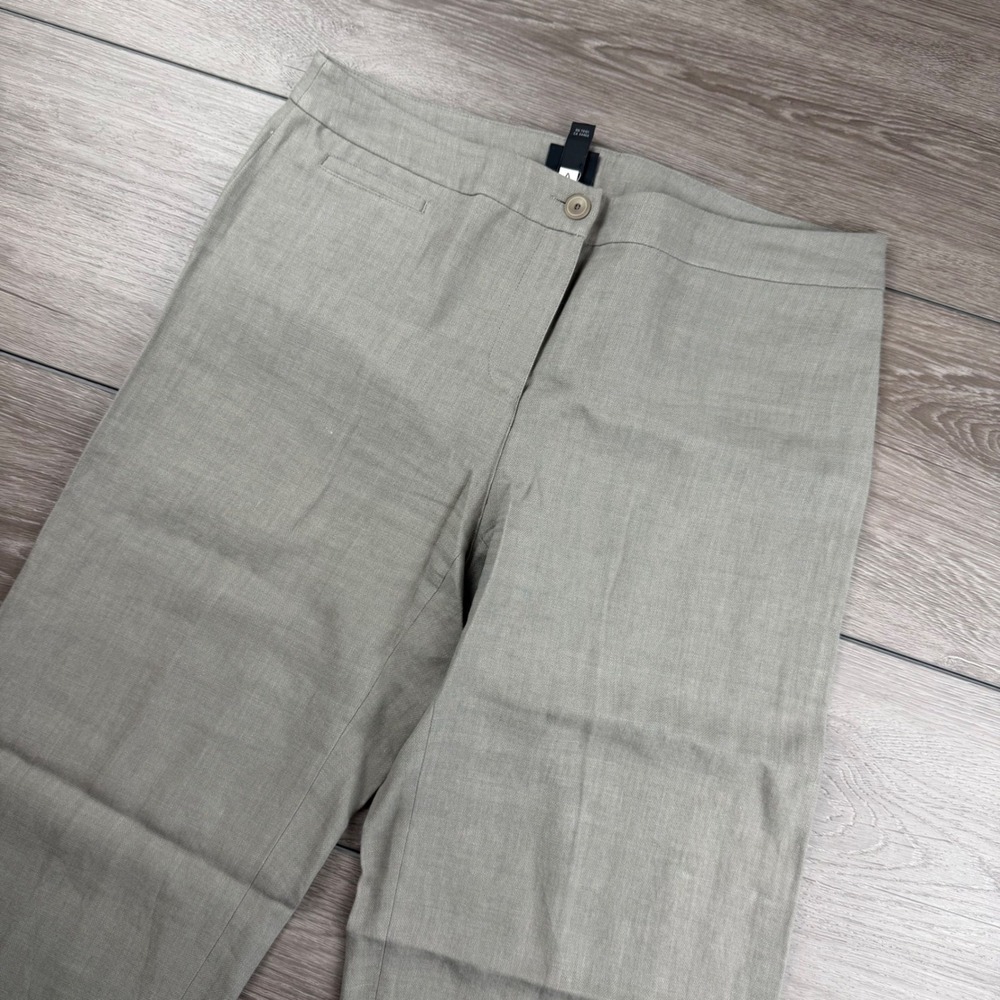Eileen Fisher Women Pants Italian Fabric Wide Leg Sage Green Petite Medium